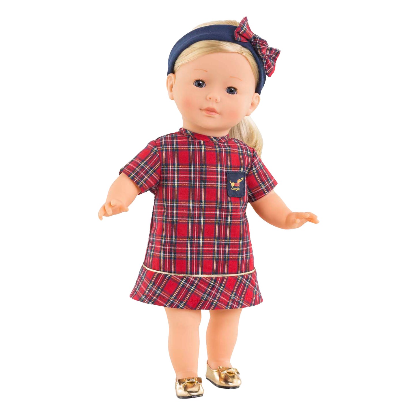 Vestido navideño Corolle y diadema para muñeca bebé, 36cm