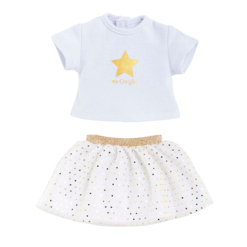 Conjunto de falda y top Corolle para muñecas de 36 cm - oro marfil