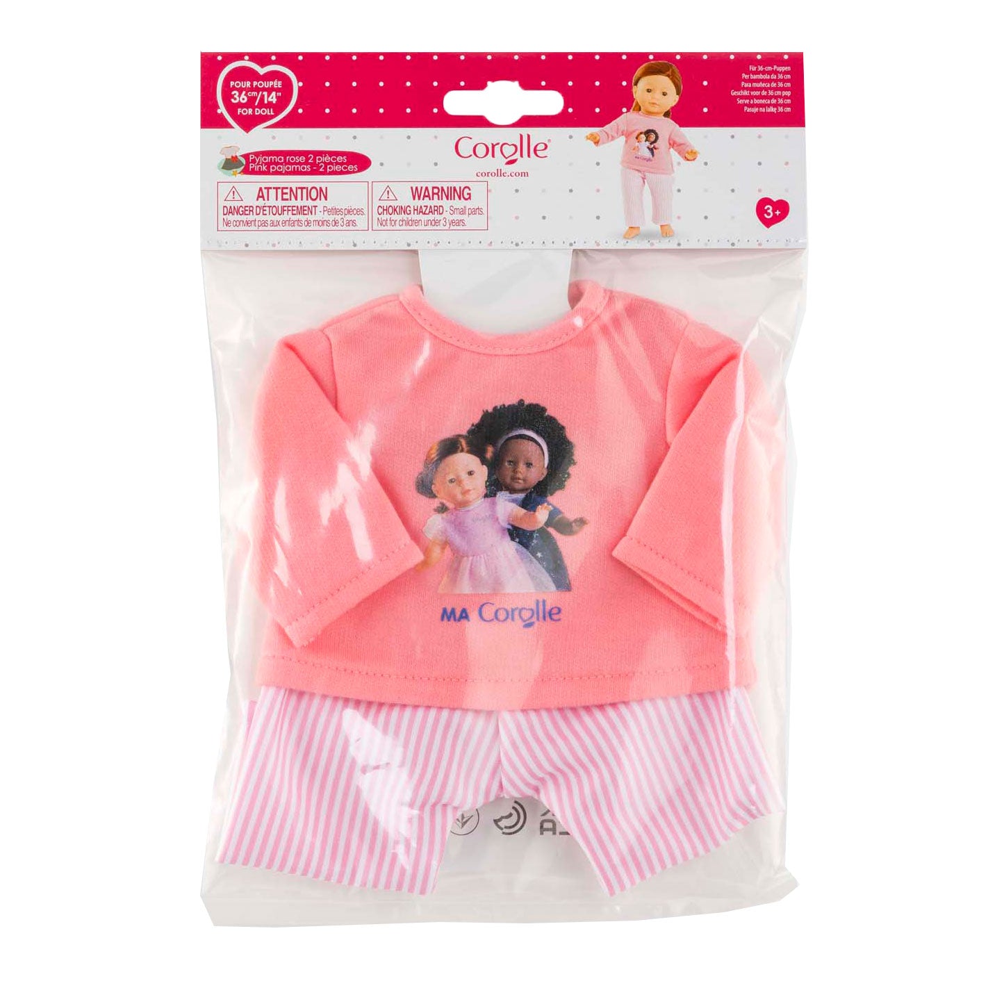 Pigico rosa Corolle per bambole di 36 cm, 2dlg.