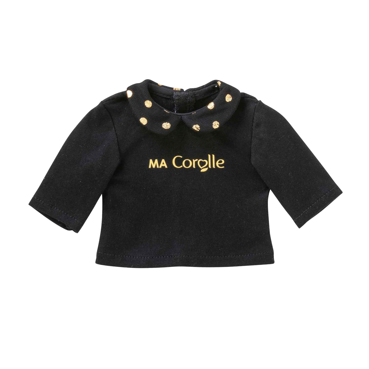 Maglietta Corolle nera e oro per bambole, 36 cm