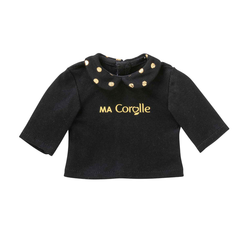 Maglietta Corolle nera e oro per bambole, 36 cm