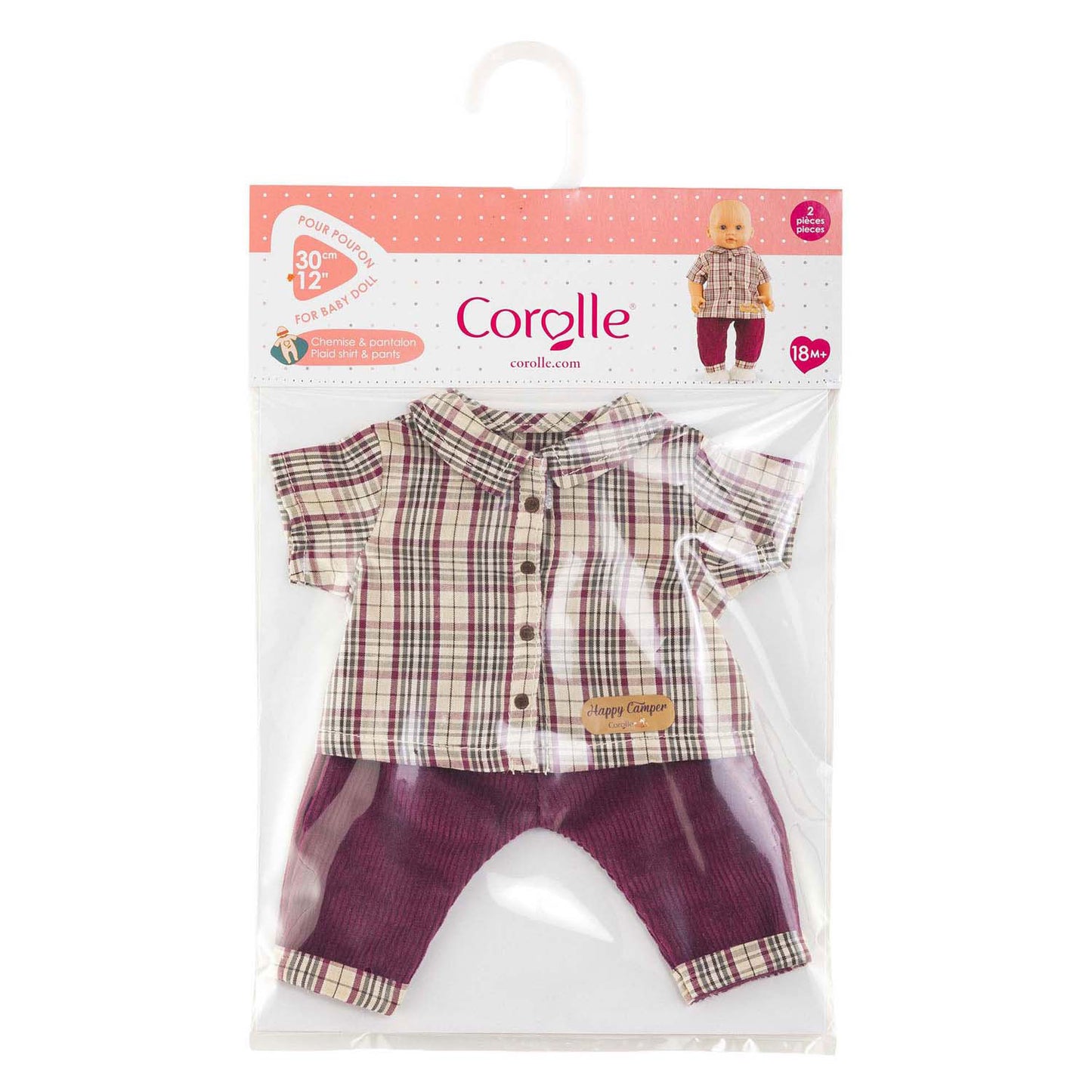Corolle checked shirt with trousers small explorer - 30cm