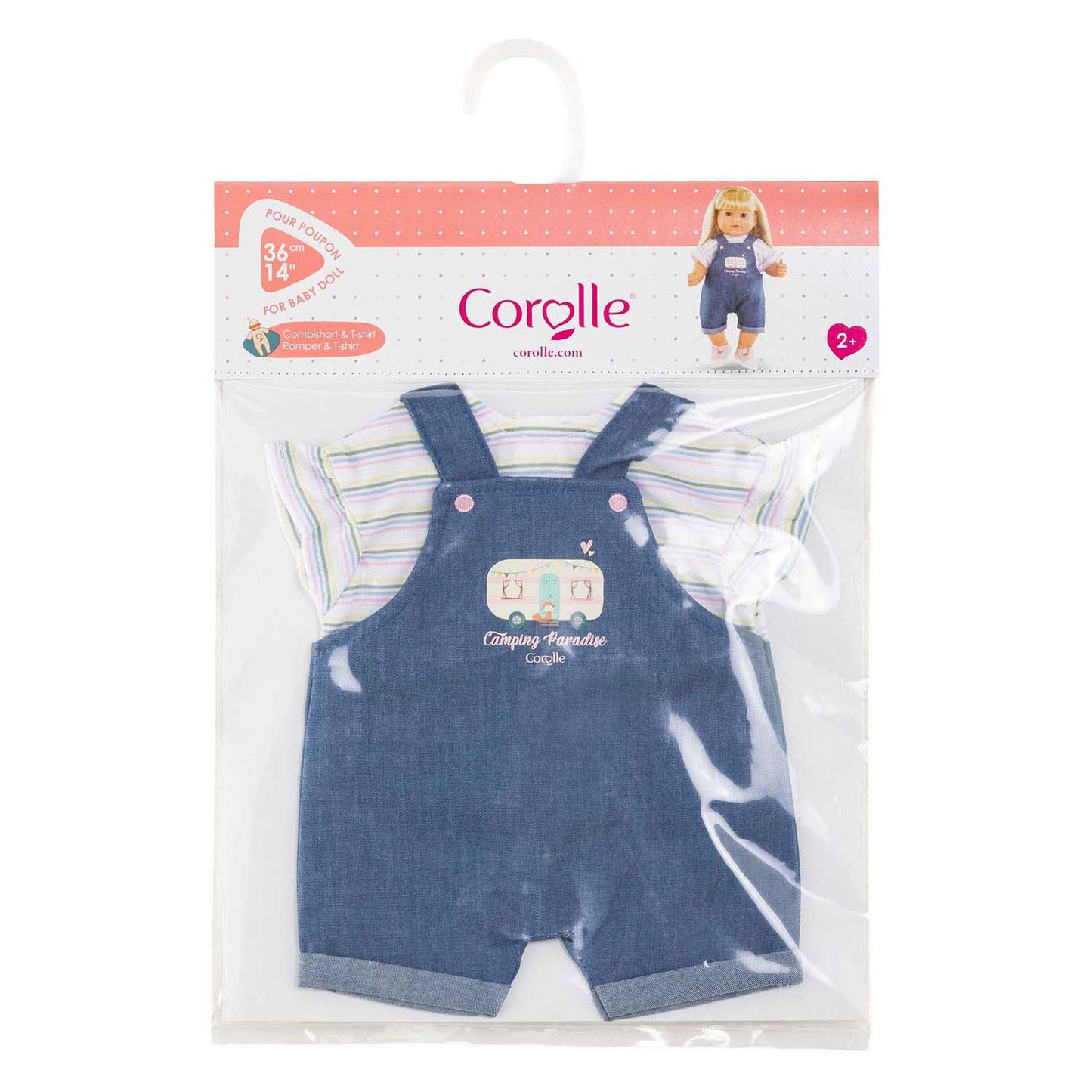 Salopette jeans per bambole Corolle con maglietta piccolo esploratore - 36 cm