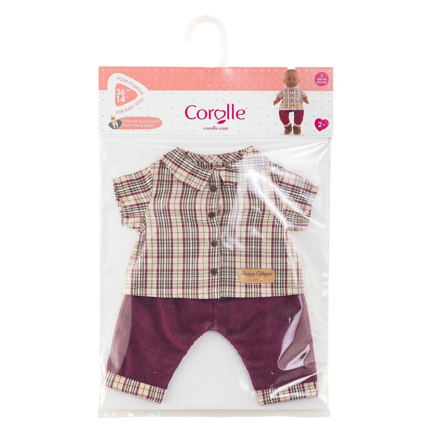 Camicia Corolle a quadri con pantalone piccolo esploratore - 36 cm