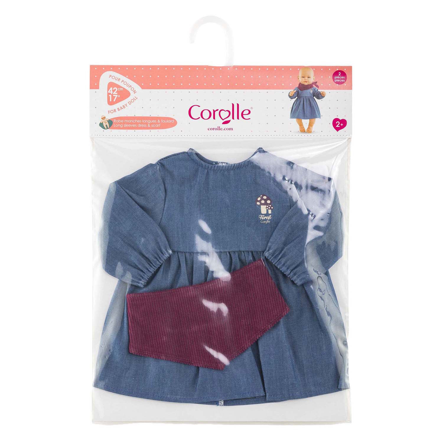 Corolle jeans collo da bambola con sciarpa piccolo esploratore - 42 cm