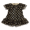 Corolle ma black doll dress with gold dots - 36cm