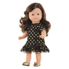 Corolle ma black doll dress with gold dots - 36cm