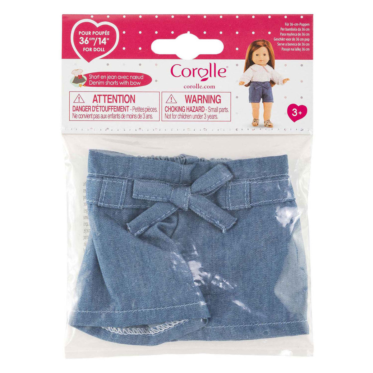 Corolle ma doll denim shorts with bow - 36cm