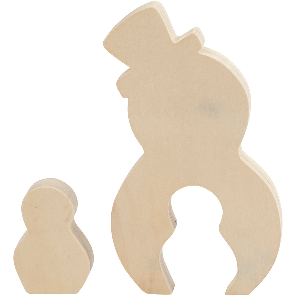 Creativ Company personaggi 2 in 1, pupazzo di neve, h: 7,7 + 20 cm, p: 2 cm, l: 5,3 + 11,3 cm, 1 set