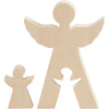 Creativ Company personaggi 2in1, angelo, h: 7,8 + 20 cm, p: 2 cm, l: 4,5 + 14,3 cm, 1 set