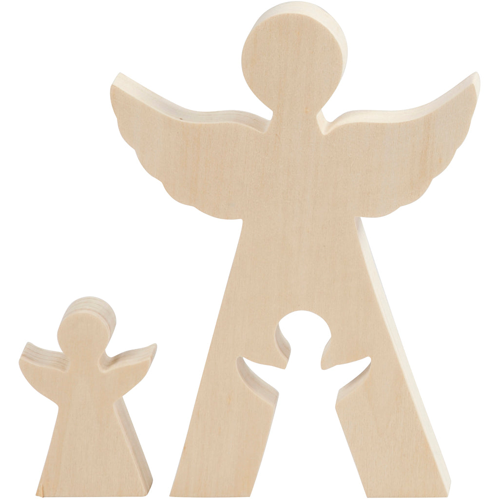 Creativ company figuras 2 en 1, ángel, al: 7,8 + 20 cm, fondo: 2 cm, ancho: 4,5 + 14,3 cm, 1 juego