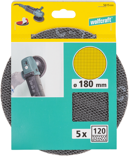 Wolfcraft attacca le griglie | sì | k120 | è | ø180mm | 5 pezzi - 5615000