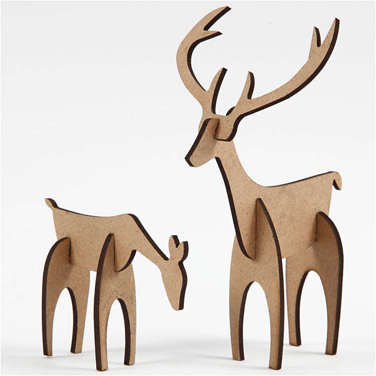 Creativ company cervo e daina, h: 5+12,5 cm, l: 6,5+8 cm, 1 set