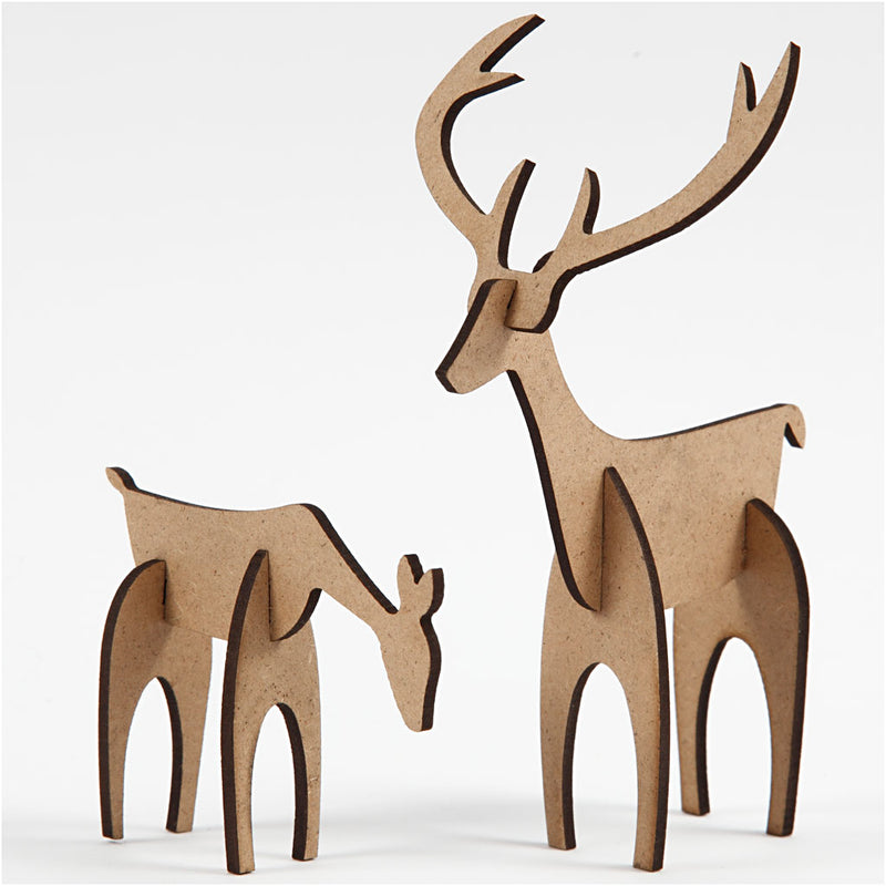 Creativ company cervo e daina, h: 5+12,5 cm, l: 6,5+8 cm, 1 set