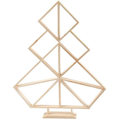 Creativ Company Árbol de Navidad geométrico de madera, Al: 60 cm, A: 47 cm, 1 pieza