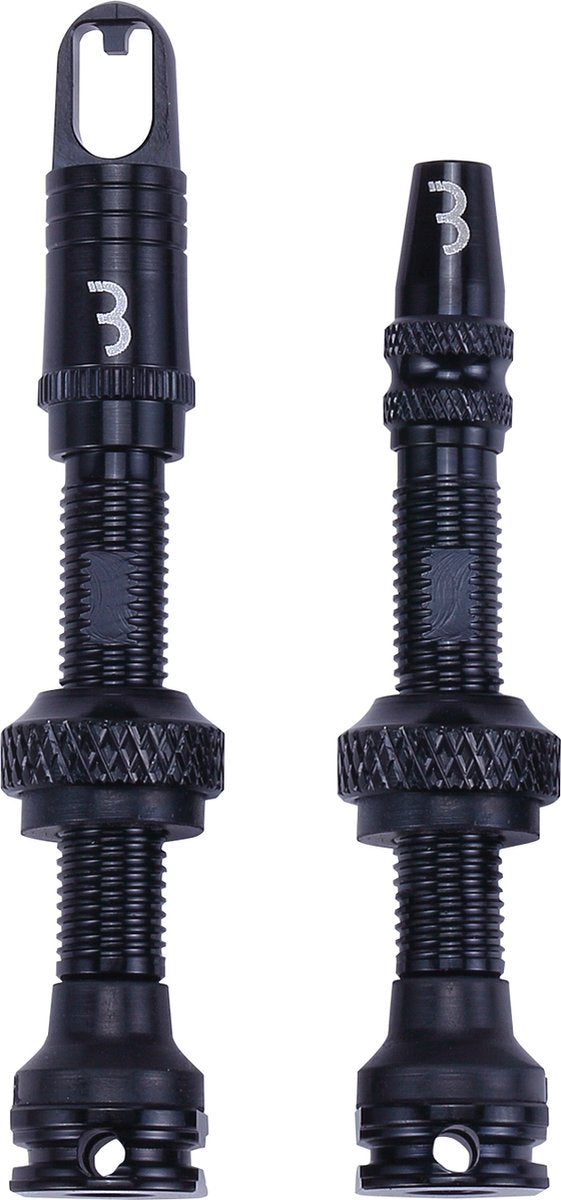 Set valvole tubeless da ciclismo Bbb per mtb e bici da corsa - valvola tubeless in alluminio - valvole al - 40 mm - nero - bti-160