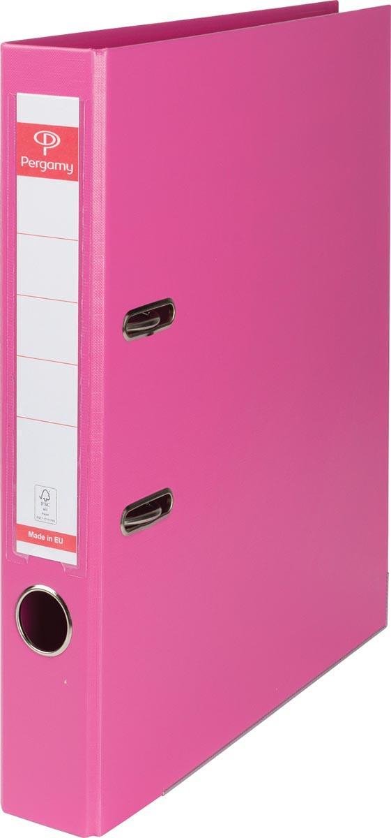 Raccoglitore in pergamena A4 in pp e carta, dorso di 5 cm - rosa