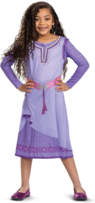 Disfraz disney - deseo, vestido asha clásico, talla xs (3t-4t años), niña