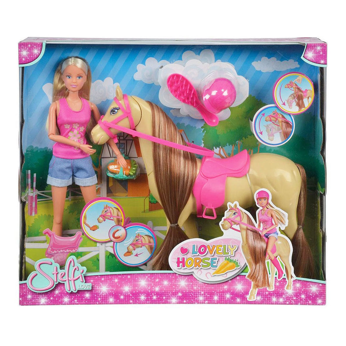 Simba - steffi love - pareja - precioso caballo - muñeca