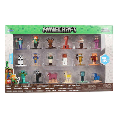 Jada Toys Minecraft Confezione multipla di nanofigure Wave 13 - 18 pezzi.