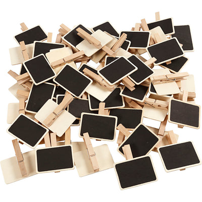 Pizarra Creativ Company con pinzas para la ropa, tamaño 6,8x4,7 cm, 100 piezas 1 caja