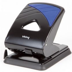 Perforadora de 2 agujeros office depot mango blando de metal 8cm 40 hojas negro-azul