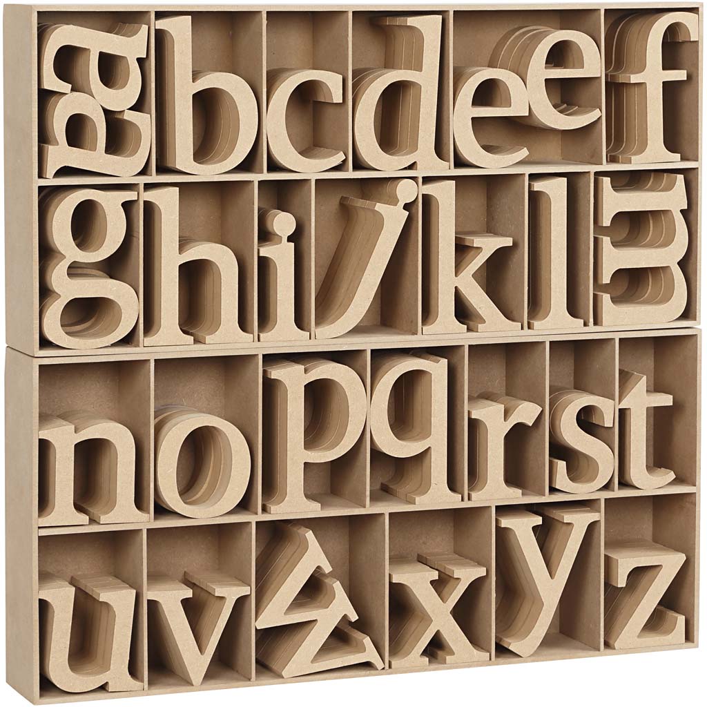 Creativ company letter, h: 8 cm, thickness 2 cm, 112 pieces 1 box