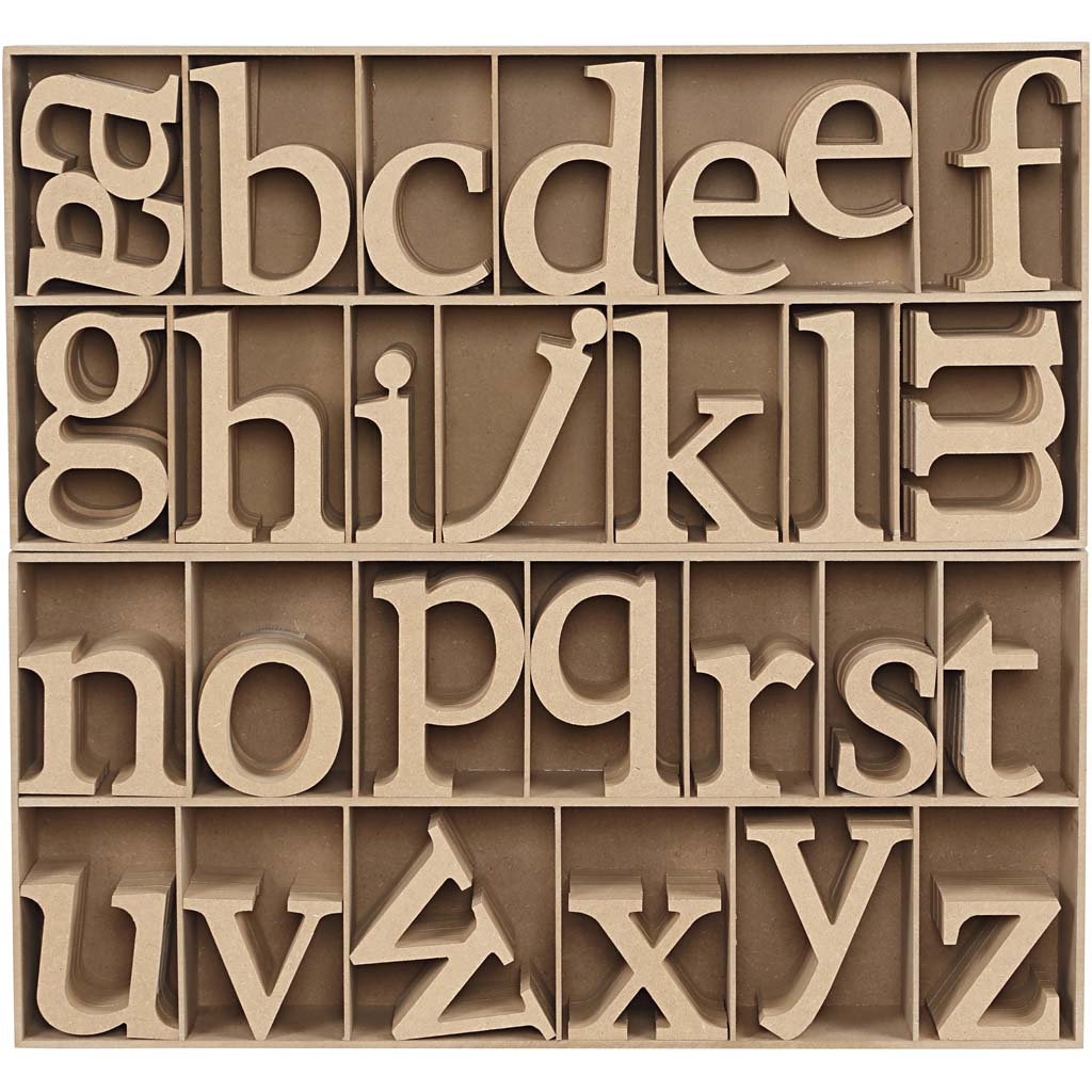 Creativ company letter, h: 8 cm, thickness 2 cm, 112 pieces 1 box