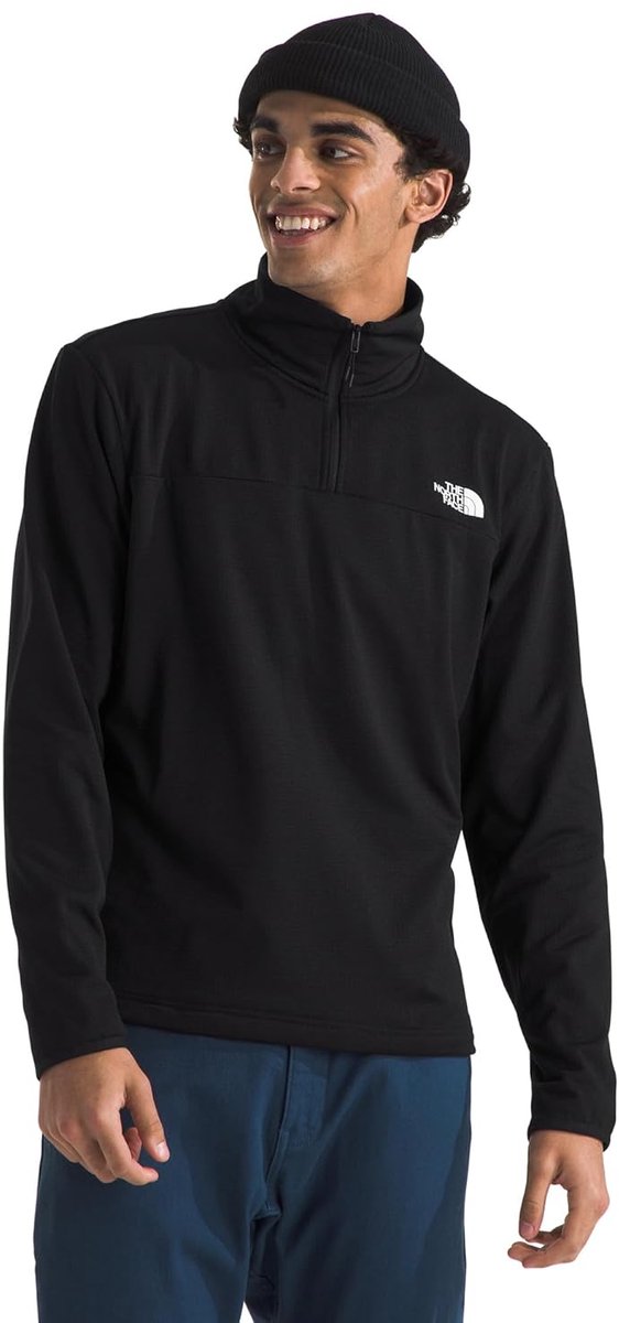The north face m cedar trail grid fleece 1 - 4 zip suéter de exterior para hombre - tnf black