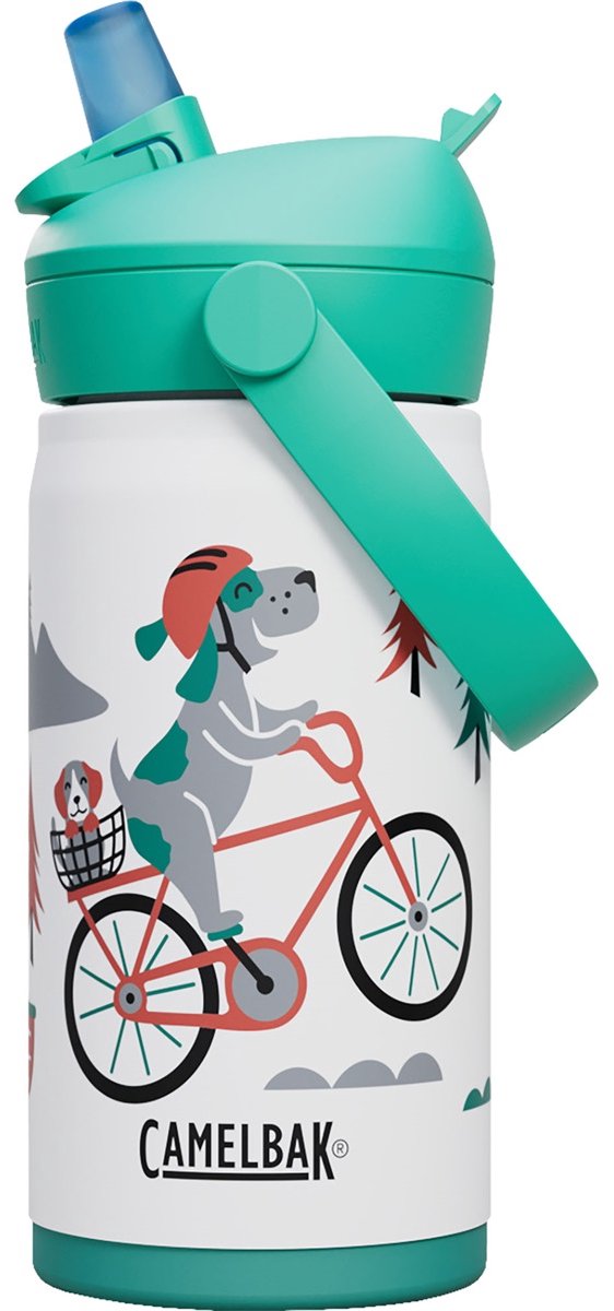 Camelbak thrive botella para beber con pajita para niños - 350 ml - acero inoxidable - con pajita - botella de agua aislante - blanco
