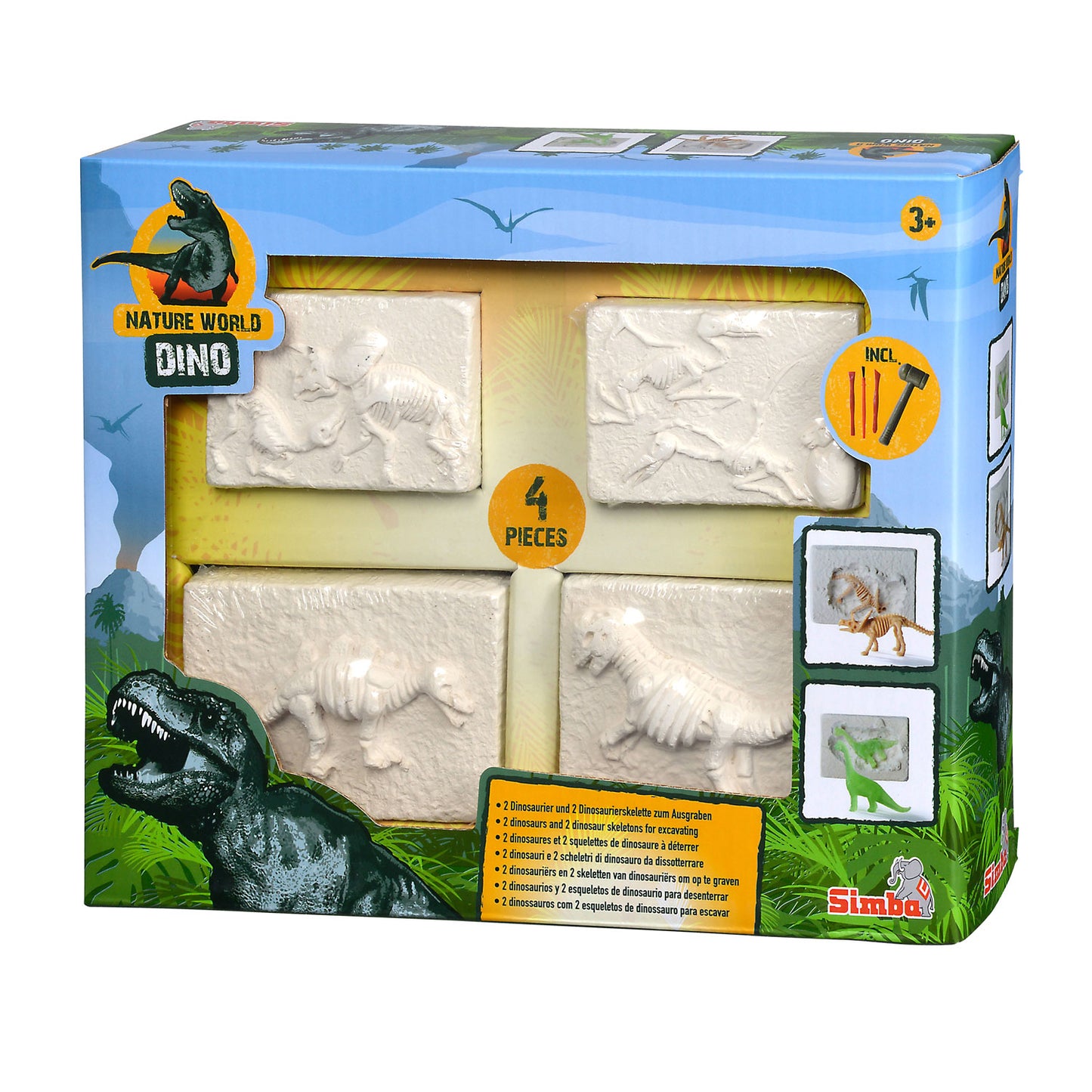 Dino Fossil Bikken Set, 4dlg.