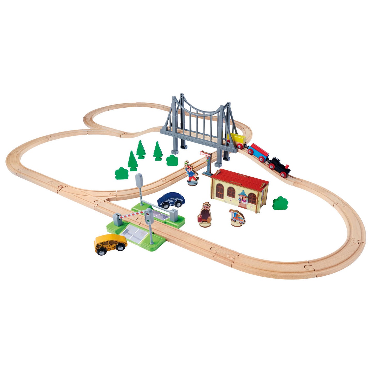 Eichhorn Train Trail con bridge Play Set, 55dlg.