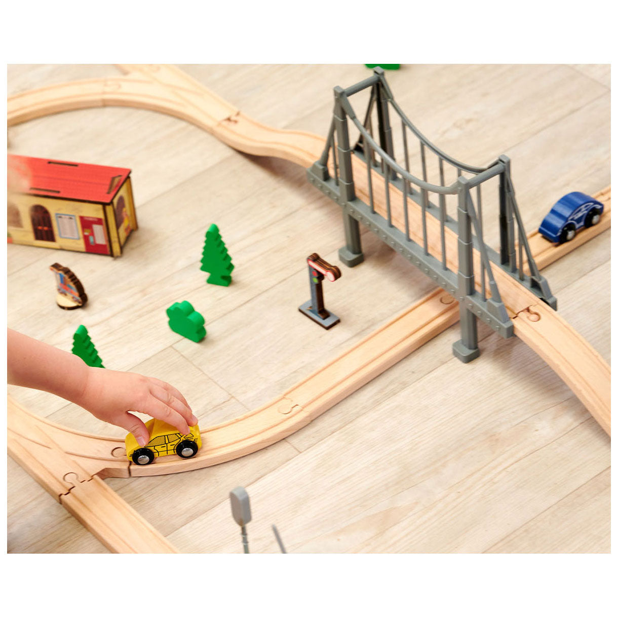 Eichhorn Train Track With Bridge Play Set, 55dlg.