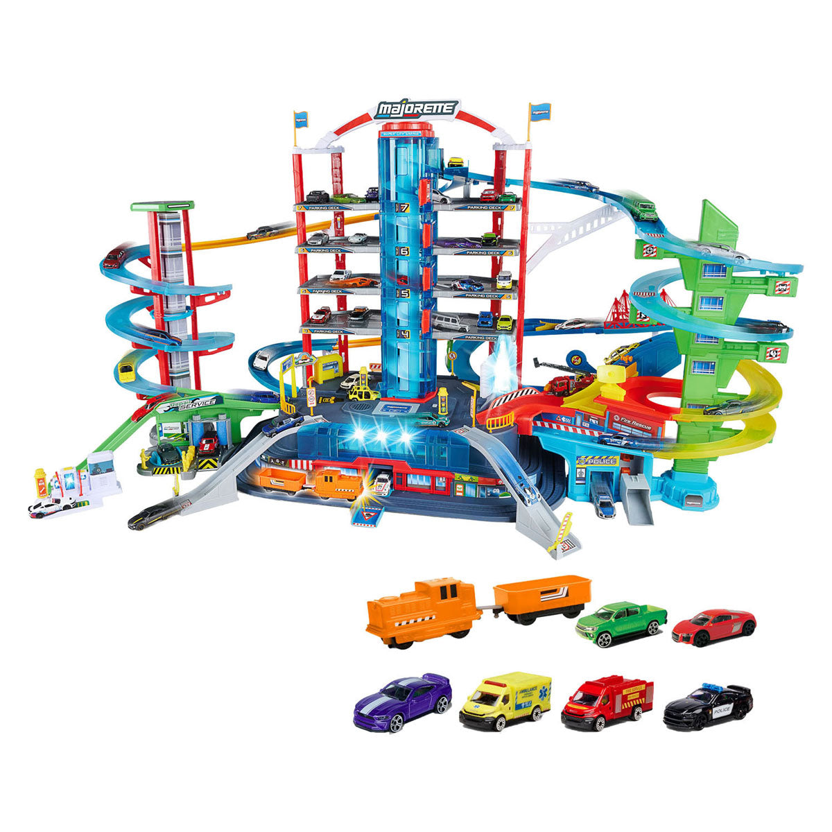 Garage super city Majorette - con 6 veicoli