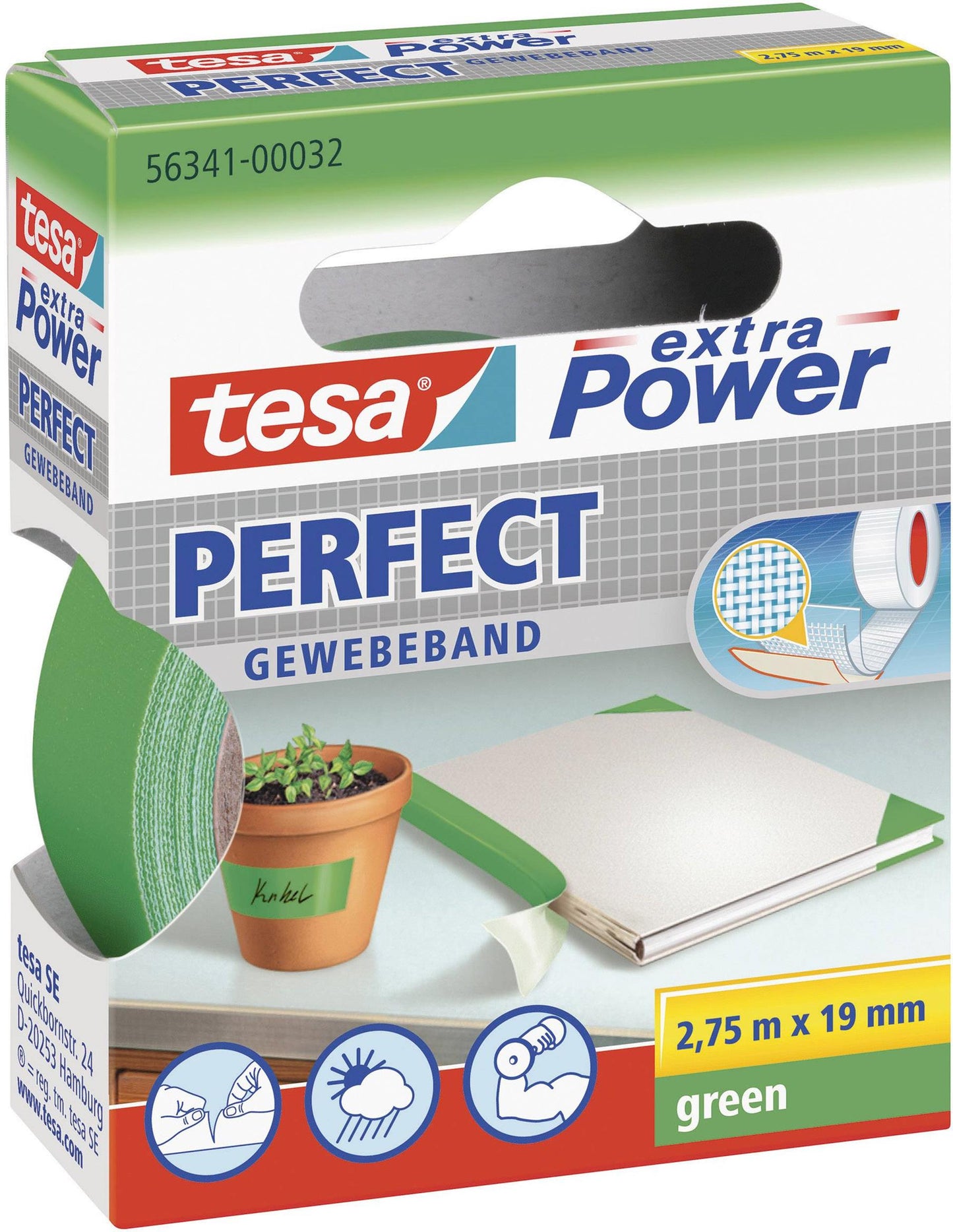 Cinta Tesa 2,75m x19mm verde