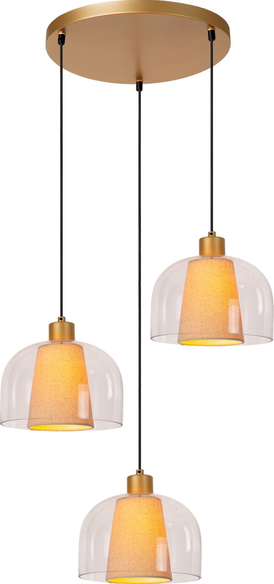 Lucide gunhild - lampada a sospensione - 3xe27 - trasparente