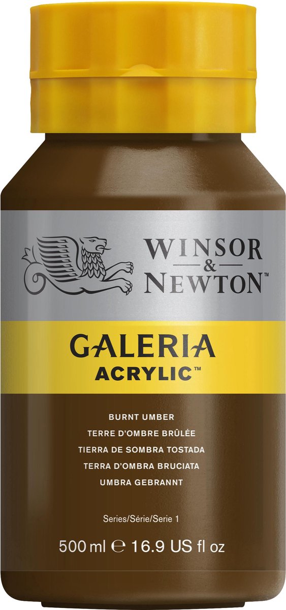 Winsor newton galeria acrilico 500ml umber quemado