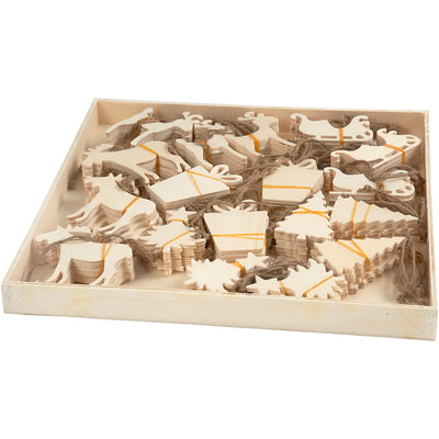 Creative Company Wooden Ornaments Tema di Natale, 90 °.