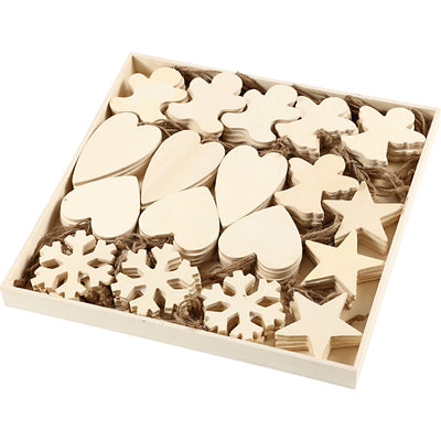 Creative Company Wooden Ornament Christmas Tema Divers, 90st.