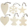 Decora tus perchas de navidad de madera, 6st.