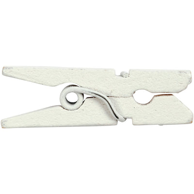 Creativ company mini pinzas para la ropa, largo: 25 mm, ancho: 3 mm, blanco, 36 piezas 1 caja