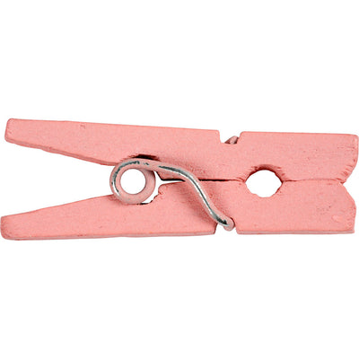 Creativ company mini pinzas para la ropa, L: 25 mm, W: 3 mm, rojo claro, 36 piezas 1 caja