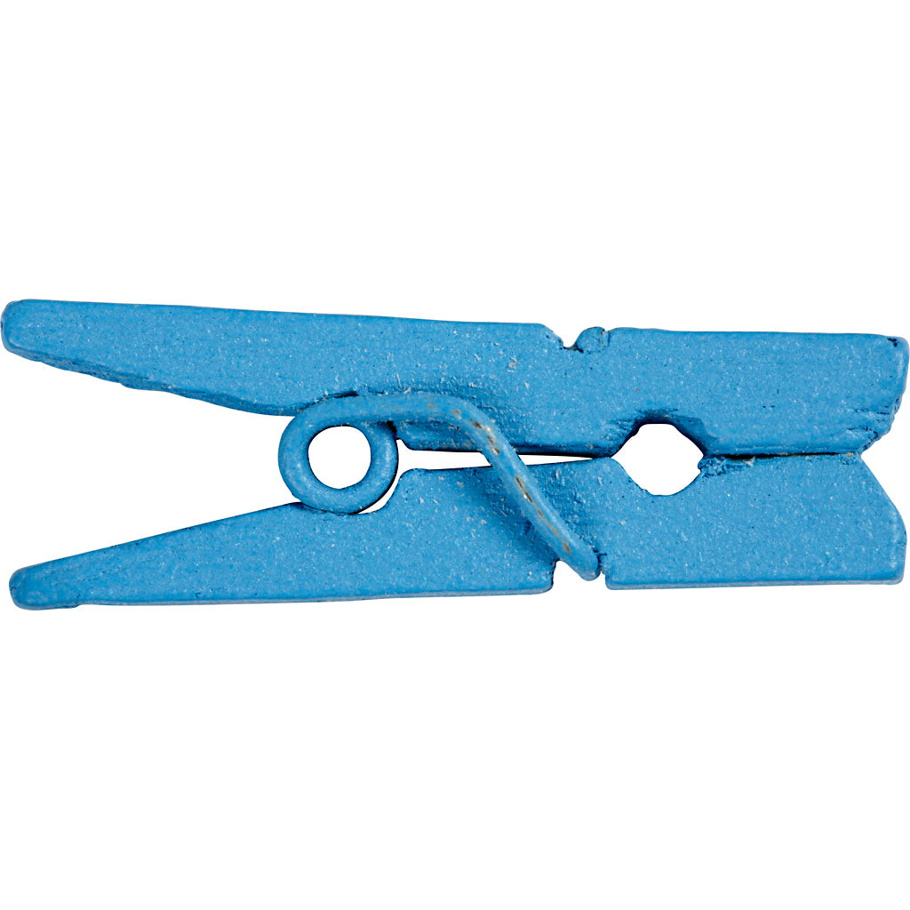 Mini mollette Creativ Company, L: 25 mm, L: 3 mm, blu, 36 pezzi 1 scatola