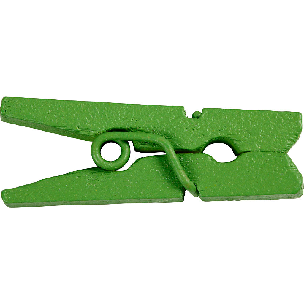 Mini mollette Creativ Company, L: 25 mm, L: 3 mm, verde, 36 pezzi 1 scatola