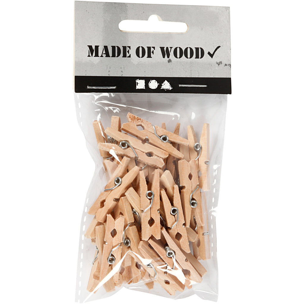 Creativ company clothespins, l: 30 mm, w: 3 mm, 30 pieces 1 box