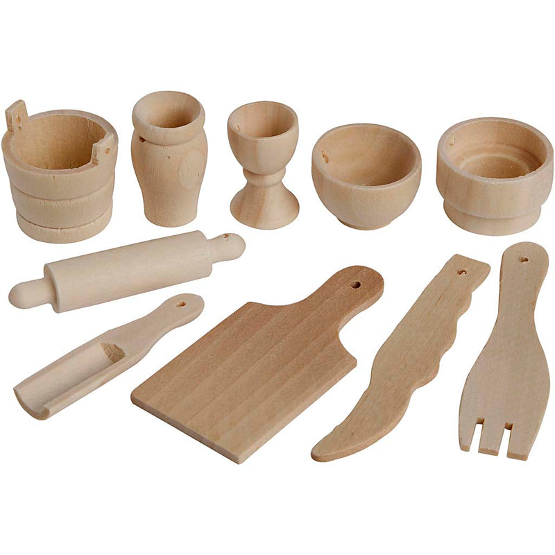 Creative Company Wooden Kitchen Utensils, 50dlg.