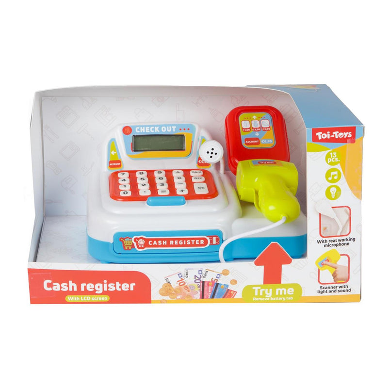 Registratore di cassa Toi-Toys con luci e suoni - incl. soldi + scanner