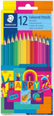 Merkloos sans marque kleurpotloden - kartonnen etui 12 st happy