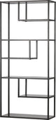 Woood teun vakkenkast - metaal - zwart - 188x85x35