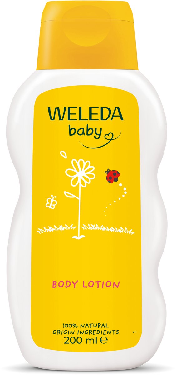 Weleda baby loción corporal de caléndula - manzanilla de caléndula - previene la deshidratación - mantiene la piel suave y flexible - Ingredientes 100% naturales - 200ml